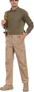 Men’s Cargo Work Pants – Durable Ripstop Tactical Pants with 7 Pockets (Water-Resistant)