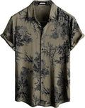 Men's Tropical Hawaiian Short Sleeve Shirt | 100% Rayon Floral Button-Down